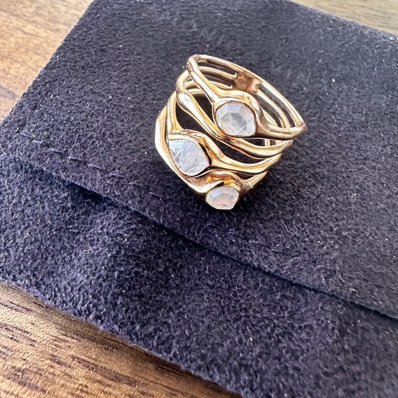 MONICA VINADER Jewelry - monica vinader Rose Gold Siren Gemstone Stacked Ring Rose Quartz